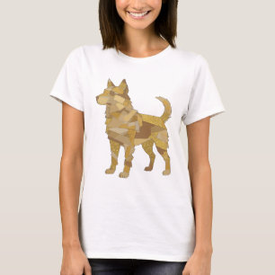 Camiseta Design de slogan de CÃO DORADO cinza elegante