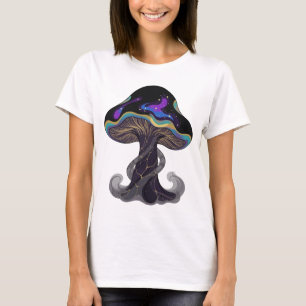 Camiseta Design de slogan de COGUMELO ESPACIAL de prata mod