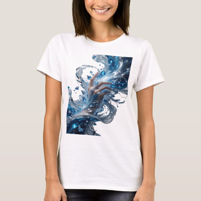 Camiseta Design de slogan Edgy Silver WATER MAGIC (Frente)