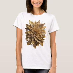 Camiseta Design de slogan FLORES DORADAS Cinza Vibrante