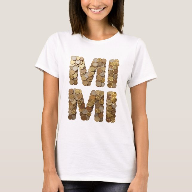 Camiseta Design de slogan MINI dourado elegante (Frente)