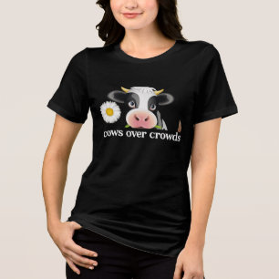 Camiseta Design de slogan ocidental minimalista 'Cows Over 