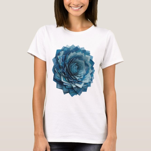 Camiseta Design de Slogan ROSA AZUL Prata Moderna (Frente)