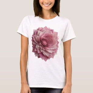 Camiseta Design de slogan Rosa Rosa PINK Prateado Esbelto