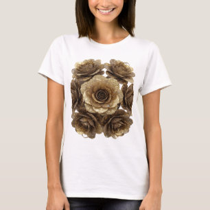 Camiseta Design de slogan ROSAS DOURADAS Prata Legal