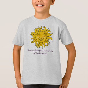Camiseta Design de sol sorridente com verso bíblia Eclesias