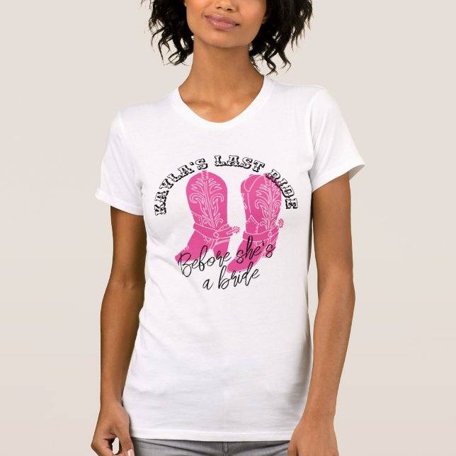 Camiseta Design de solteirona de botas de galinha (Frente)