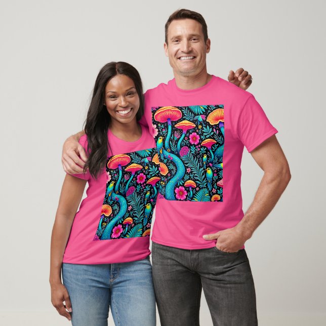 Camiseta Design de Sonho Whimsical em Floresta Encantada (Unissex)