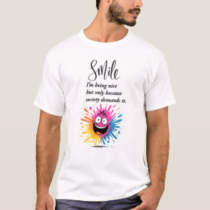 Camiseta Design de sorriso, social e sarcástico