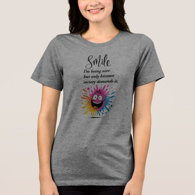 Camiseta Design de sorriso, social e sarcástico (Frente)