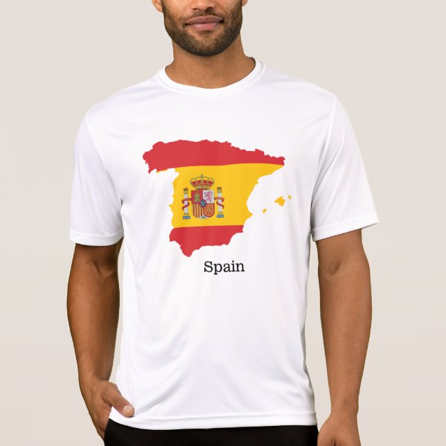 Camiseta Design de Souvenir com Bandeira da Espanha dentro  (Frente)