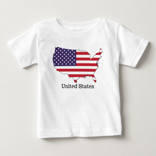 Camiseta Design de Souvenir com Bandeira e Mapa dos EUA (Frente)