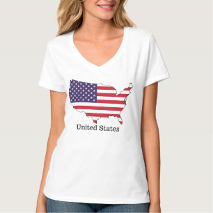 Camiseta Design de Souvenir com Bandeira e Mapa dos EUA