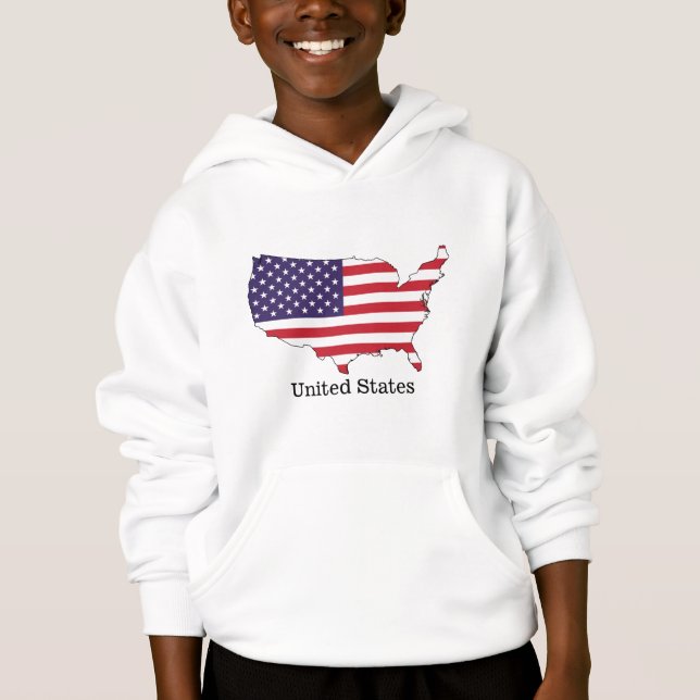 Camiseta Design de Souvenir com Bandeira e Mapa dos EUA (Frente)