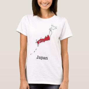 Camiseta Design de Souvenir com Bandeira Japonesa Dentro do