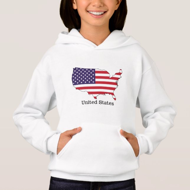 Camiseta Design de Souvenir da Bandeira e Mapa dos EUA (Frente)