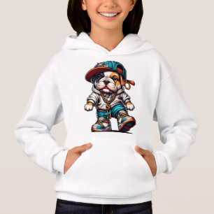 Camiseta Design de streetwear de Bulldog filhote colorido e