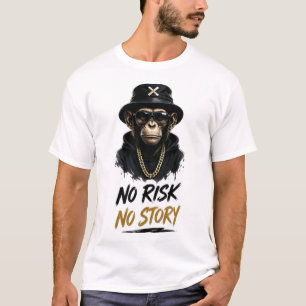 Camiseta Design de Streetwear do Macaco Sem Risco Sem Histó