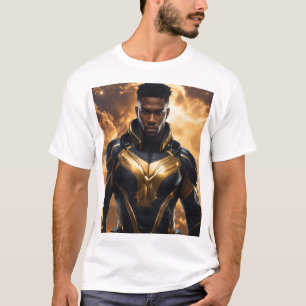 Camiseta Design de Super-Herói Forte de Escala de Chamas