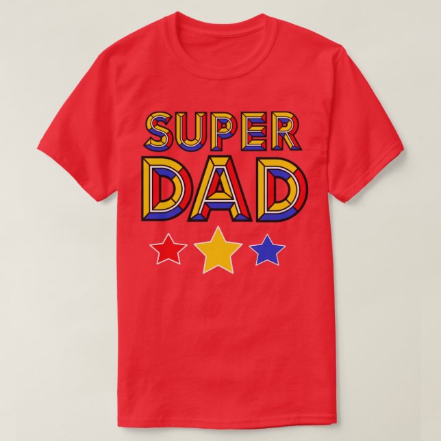 Camiseta Design de Super Pai Colorida (Frente do Design)