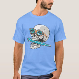 Camiseta Design de Surf de Verão Mordida de Prancha de Surf