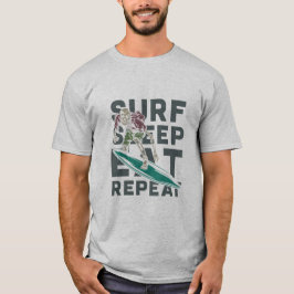 Camiseta Design de Surf de Vintage Repetição de Repouso do