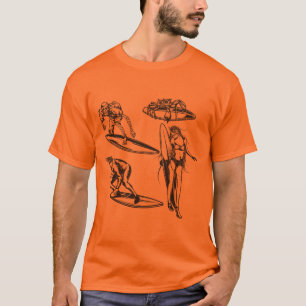 Camiseta Design de Surf Vintage dos Surfistas