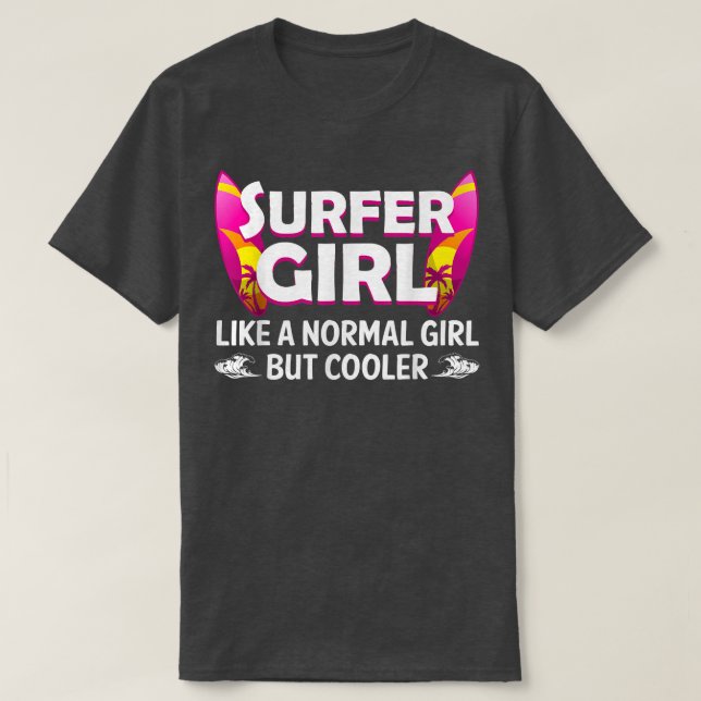 Camiseta Design De Surfista Engraçado Para Mulheres Surf De (Frente do Design)