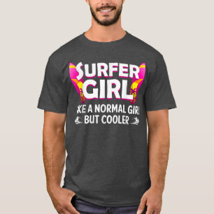 Camiseta Design De Surfista Engraçado Para Mulheres Surf De