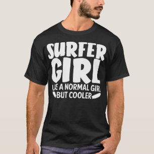 Camiseta Design De Surfista Engraçado Para Mulheres Surf De
