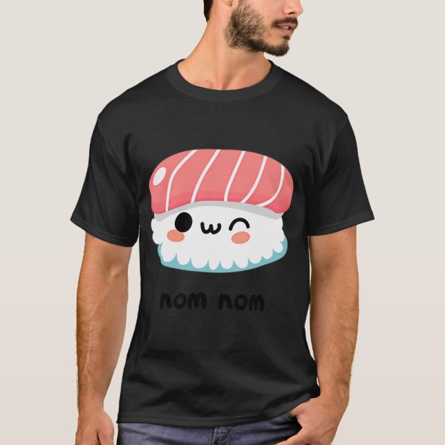Camiseta Design de Sushi Fofo (Frente)