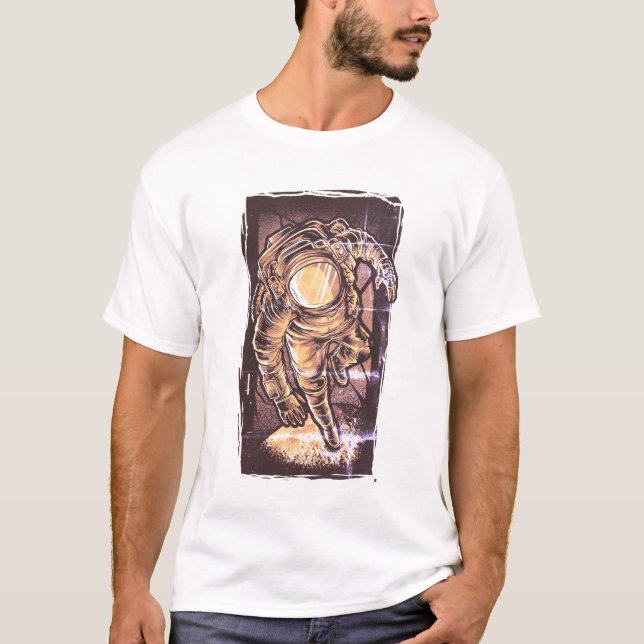 Camiseta Design de tatuagem astronauta (Frente)