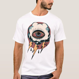 Camiseta Design de tatuagem com parafusos do relâmpago ocu