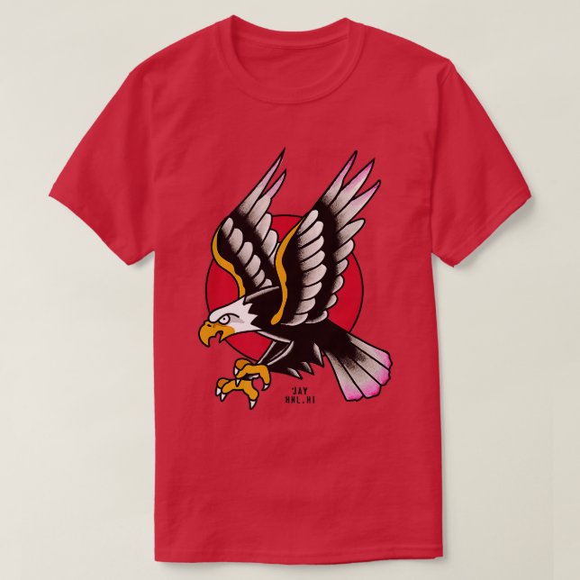 Camiseta design de tatuagem de águia tradicional (Frente do Design)