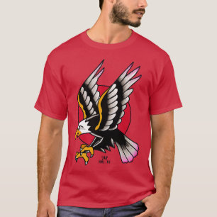Camiseta design de tatuagem de águia tradicional