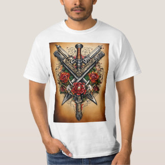 Camiseta Design de tatuagem de armas