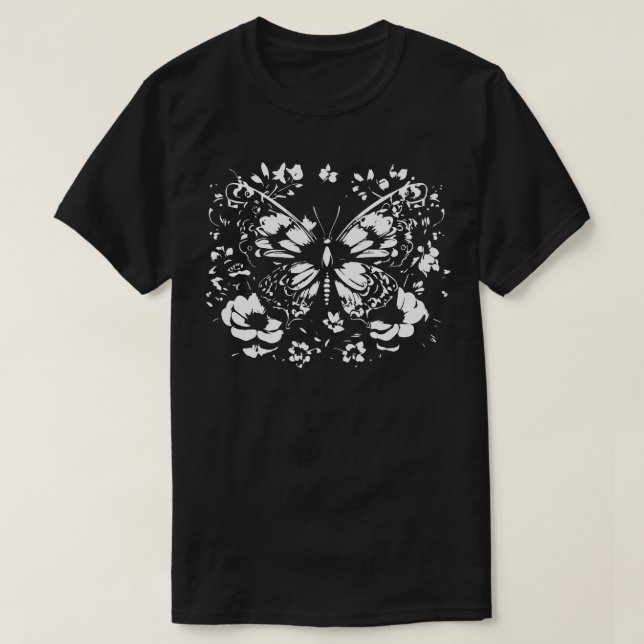 Camiseta design de tatuagem de borboletas (Frente do Design)