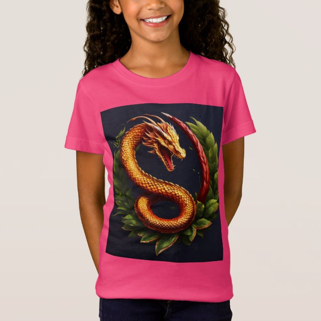 Camiseta Design de Tatuagem do Dragão Fierce - Símbolo de F (Frente)