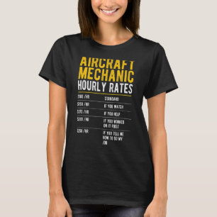 Camiseta Design de Taxa Horária Mecânica Da Aeronave Para U