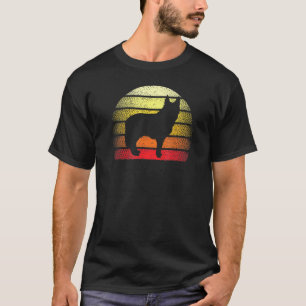 Camiseta Design de Tema de Cão Pastor Alemão Pôr do Sol Ret