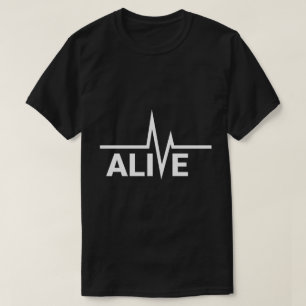 Camiseta Design de texto Alive Heartbeat