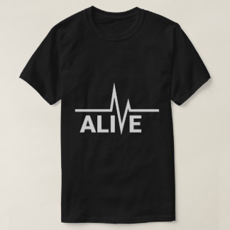 Camiseta Design de texto Alive Heartbeat
