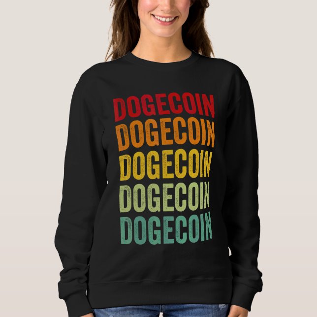 Camiseta Design de texto arco-íris Crypto Dogecoin (Frente)