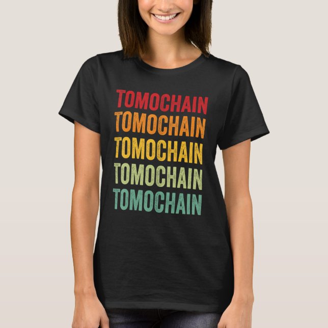 Camiseta Design de Texto Arco-íris Crypto Tomochain (Frente)