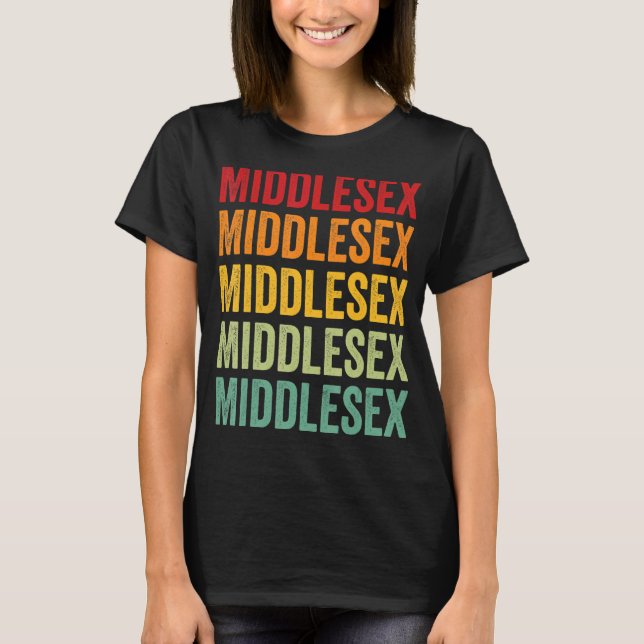 Camiseta Design de texto Arco-Íris do Condado de Middlesex (Frente)