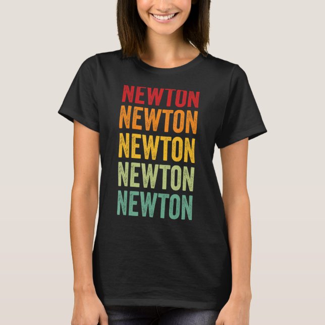 Camiseta Design de texto Arco-Íris do Condado de Newton Geo (Frente)