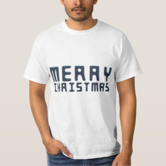 Camiseta design de texto Azul Feliz de Natal em 3D
