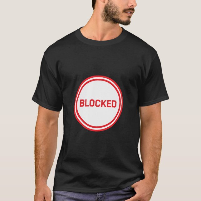 Camiseta Design de texto 'Bloqueado' Simples e Negrito (Frente)