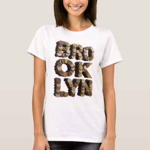 Camiseta Design de texto BROOKLYN em dourado elegante