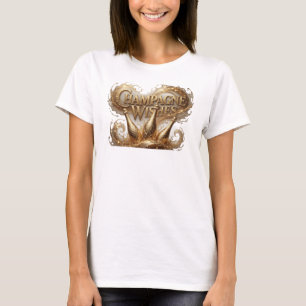 Camiseta Design de texto CHAMPAGNE WISHES Laranja Esbelto